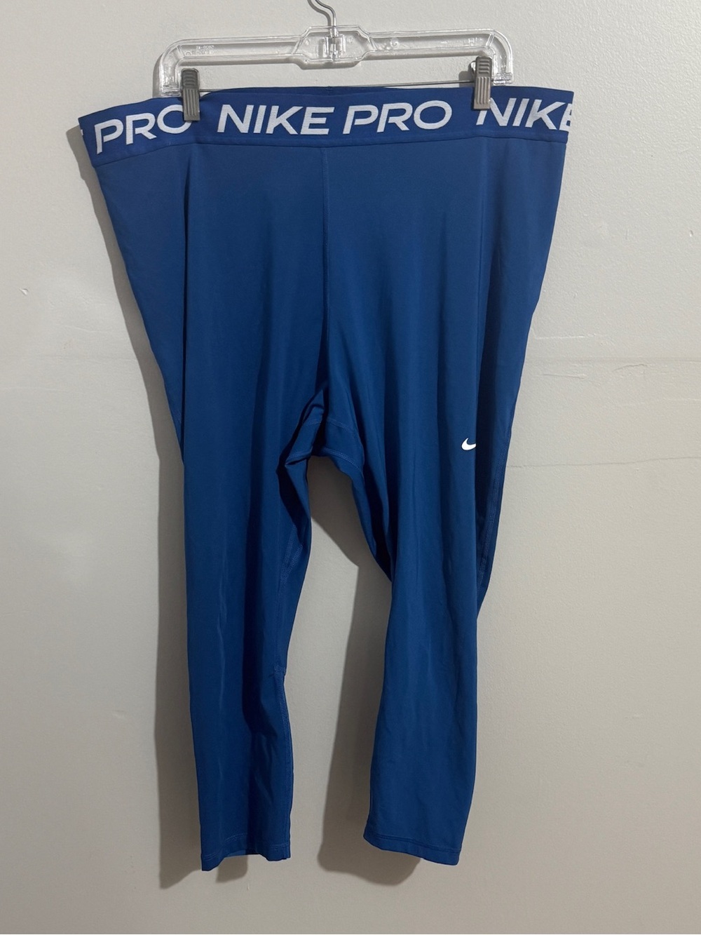 Nike Pro Leggings Womens 3X Blue Compression Capri Cropped Dri Fit Training